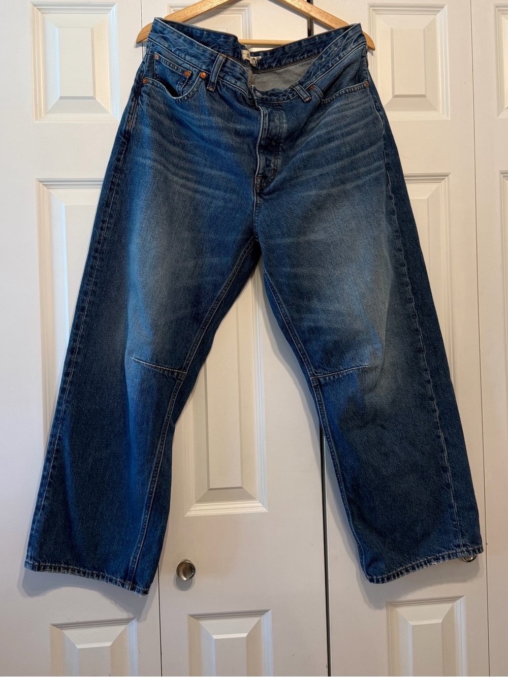 Madewell The Darted Barrel-Leg Jean dark wash
